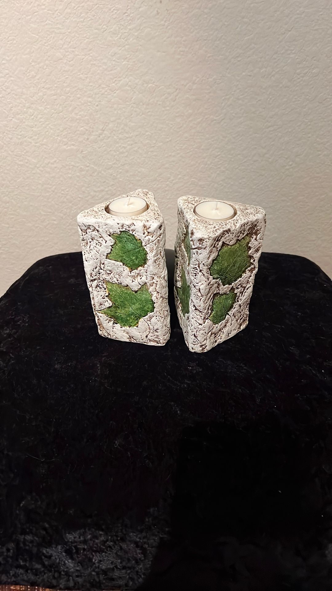 Pair of Fall Leaves Tealights Candle Holders