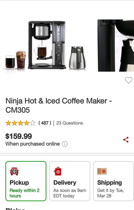 Ninja Hot & Iced Coffee Maker - CM305 