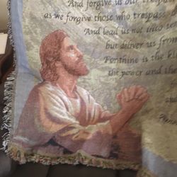 New Religious Throw with the Lords Prayer 