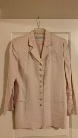Women’s pure 100% linen size 10 jacket (pastel pink)