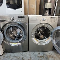 LG Front Loading Washer And Stackable Gas Dryer Set 