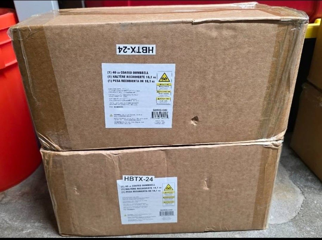 NEW- 40lb CAP Barbell Coated Rubber Hex Dumbbell Pair