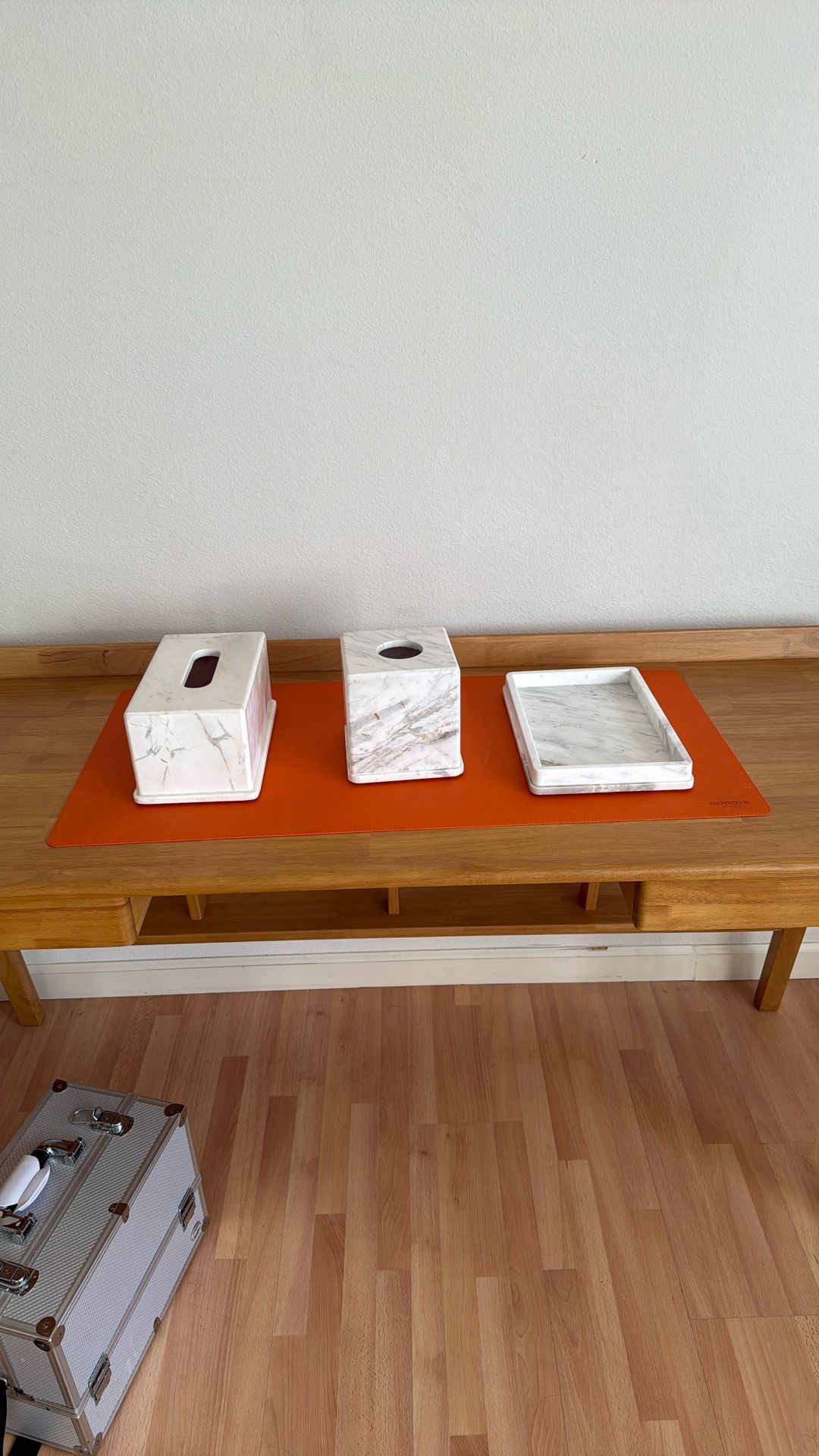 Carrara Marble Tissue Boxes & Tray