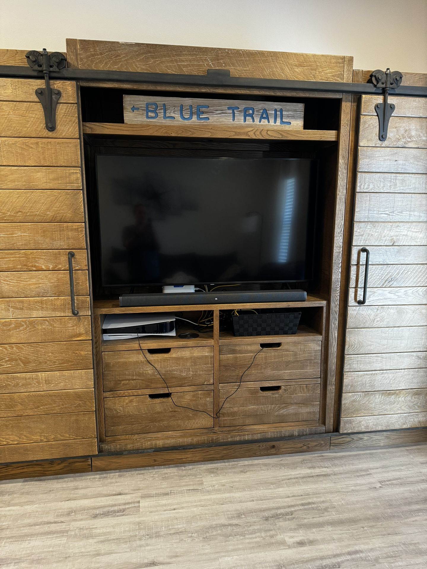 Arhaus Baumann Media Wall Unit With Vizio TV