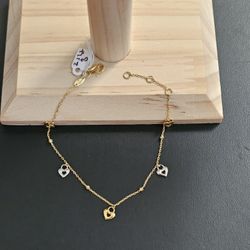 10k Gold Two Tone Bracelet 7 Inch