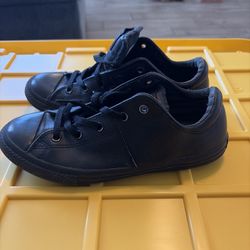 Converse Chuck Taylor All Star Street Ox Leather Shoes Black/Black Size 4