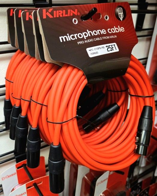 New XLR Mic 25 Feet Audio Cables Pack Of 5 Kirlin
