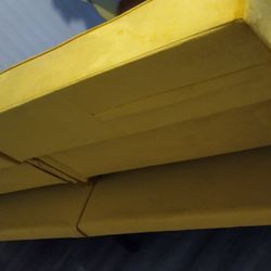 Yellow Sofa Turns In To A Bed