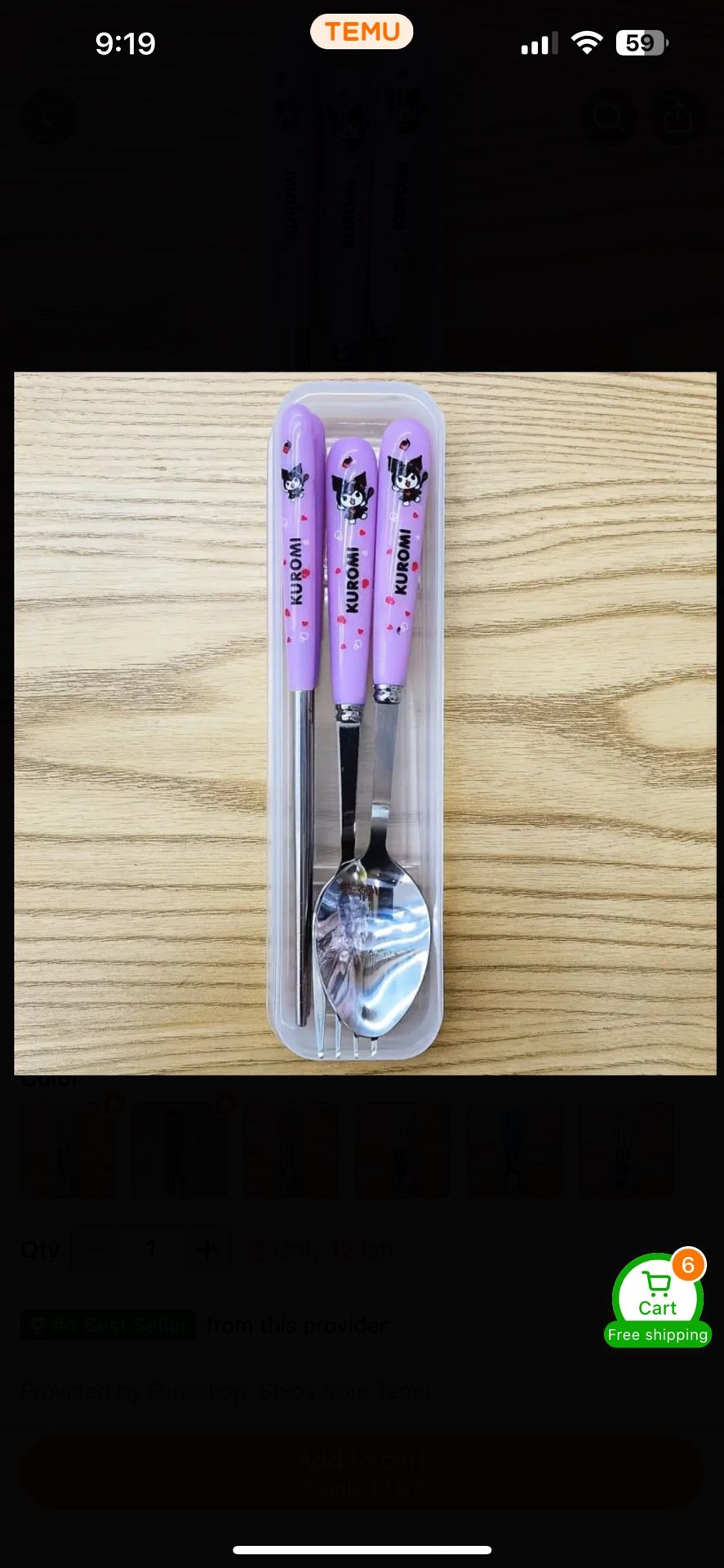 Kuromi Silverware Set 