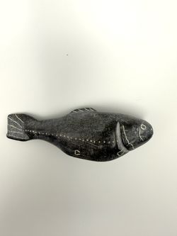 Inuit Eskimo Carved Soapstone Fish Art Figure