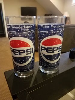 NEW Set of 9 Pepsi glasses from 1980s Dishes Christmas