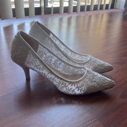 Lace Bridal Heels size 8