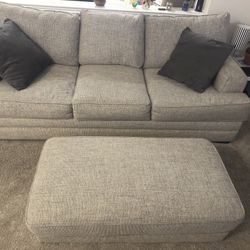 Couch With 2 cushions And Footstool 