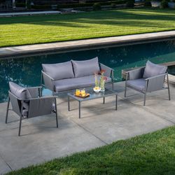 4-Piece Patio Conversation Seating Set