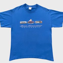 San Francisco California vintage blue graphic T shirt Gildan Size Large