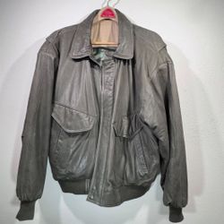 Mirage Leather Vintage Bomber Jacket 1990 Classic's Size XL Dark Green