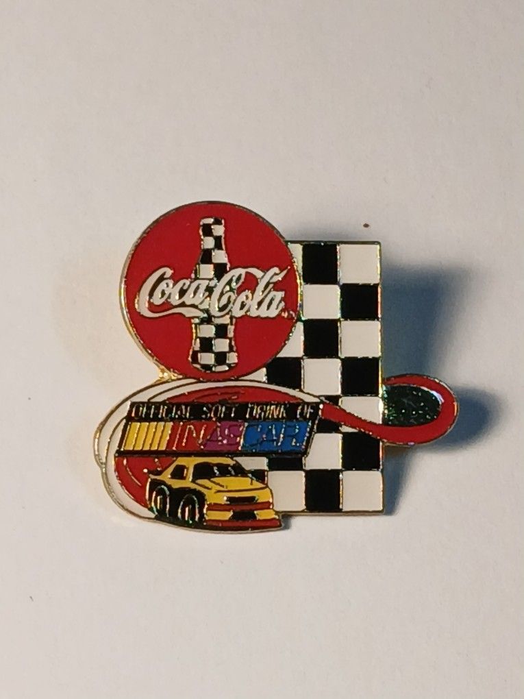 Vintage Coca-Cola NASCAR Enamel Pinback