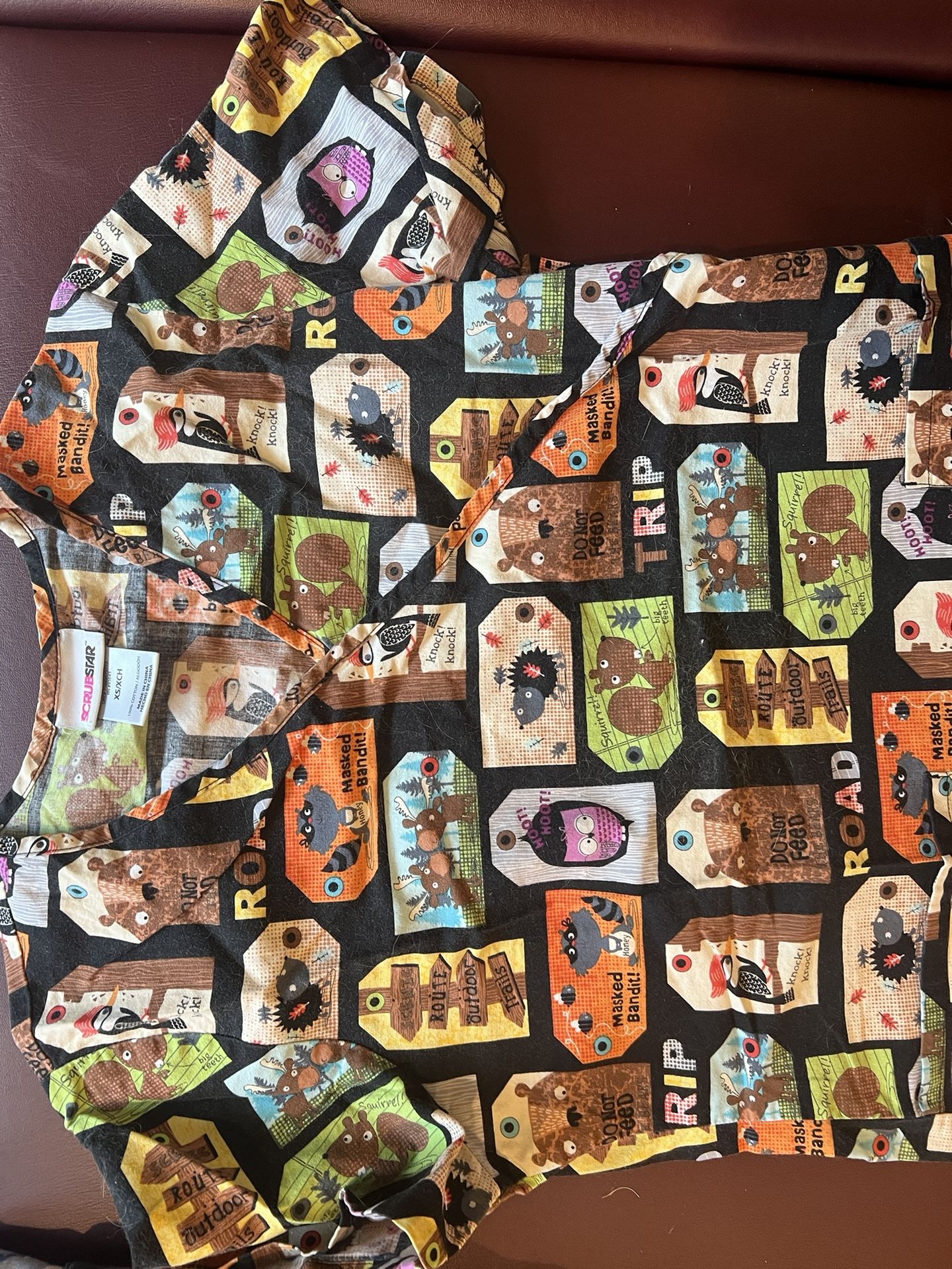 Printed Fall/Thanksgiving Themed Scrubs