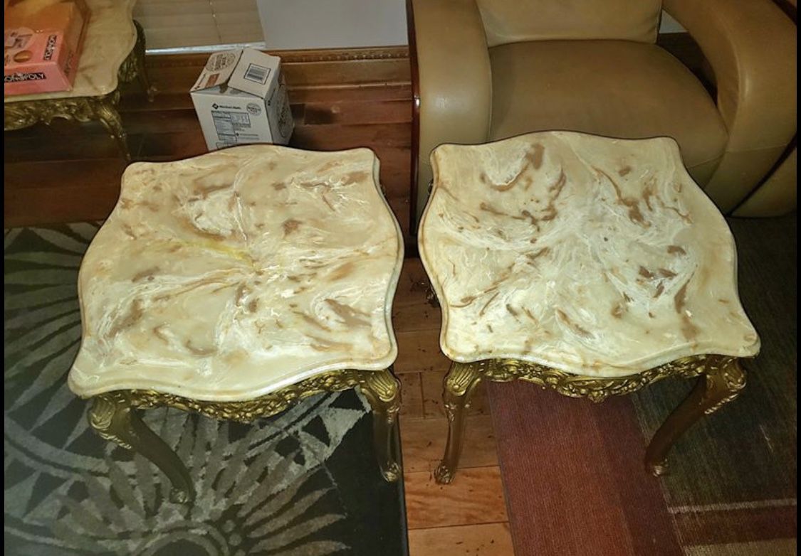 Marble coffee table set