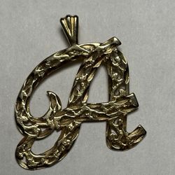 Real Gold   Charm With Letter “A”