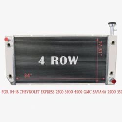 4 Row Core Aluminum Radiator for 2004-2016 Chevy Express GMC Savana 2(contact info removed) 4500 4.8L 6.0L