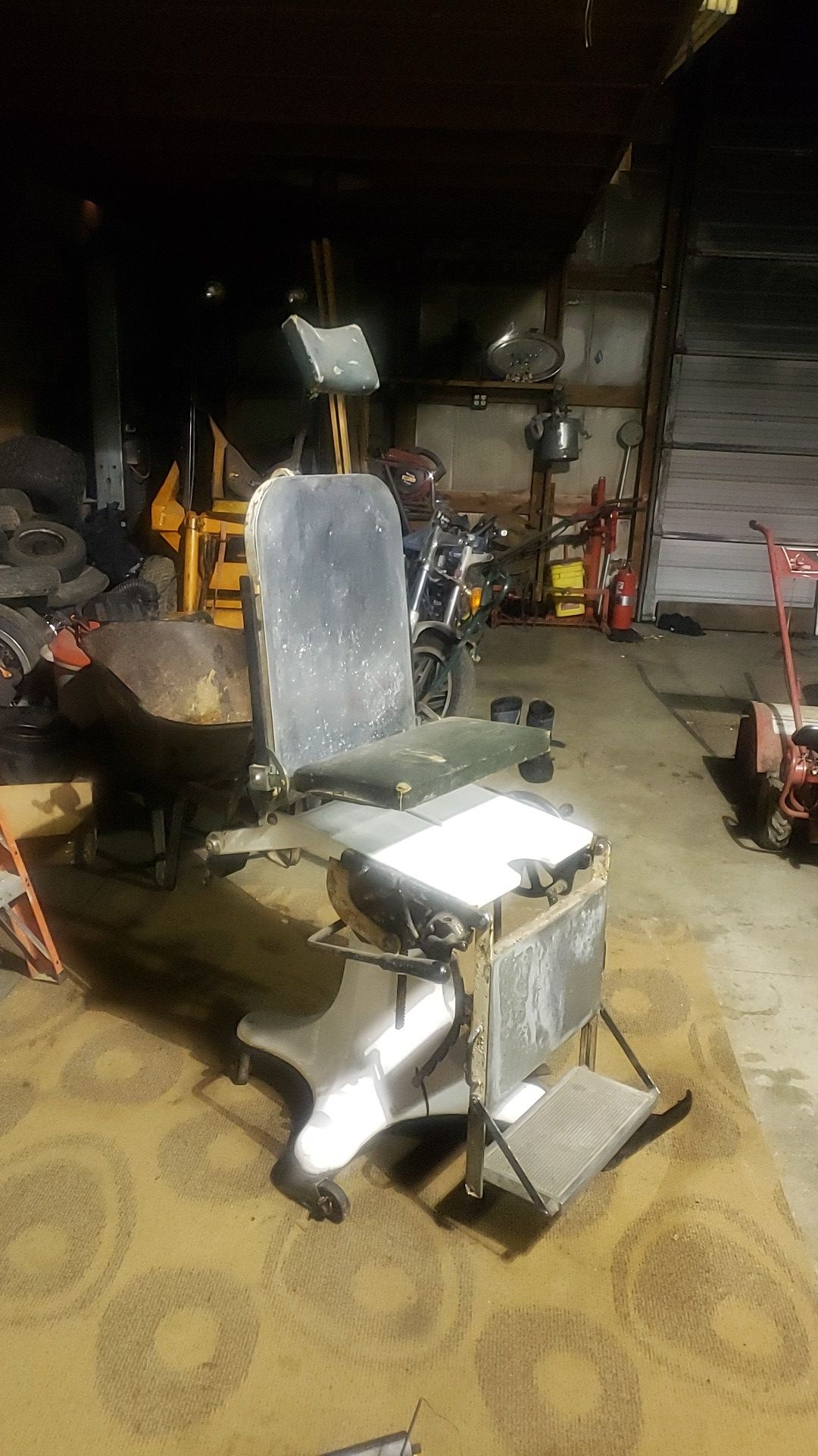 Vintage Psychiatric Medical Chair with Child Booster Seat