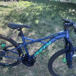 Huffy scout x frame technology mountain bike 26” wheels dual disc brakes bicycle shocks 