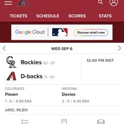 Diamondback Rockies Tickets
