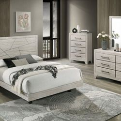 Brand New Grey 4pc Queen Bedroom Set (Available In Eastern King)