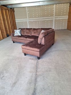 Small Sofa Brown Velvet $360 FIRM