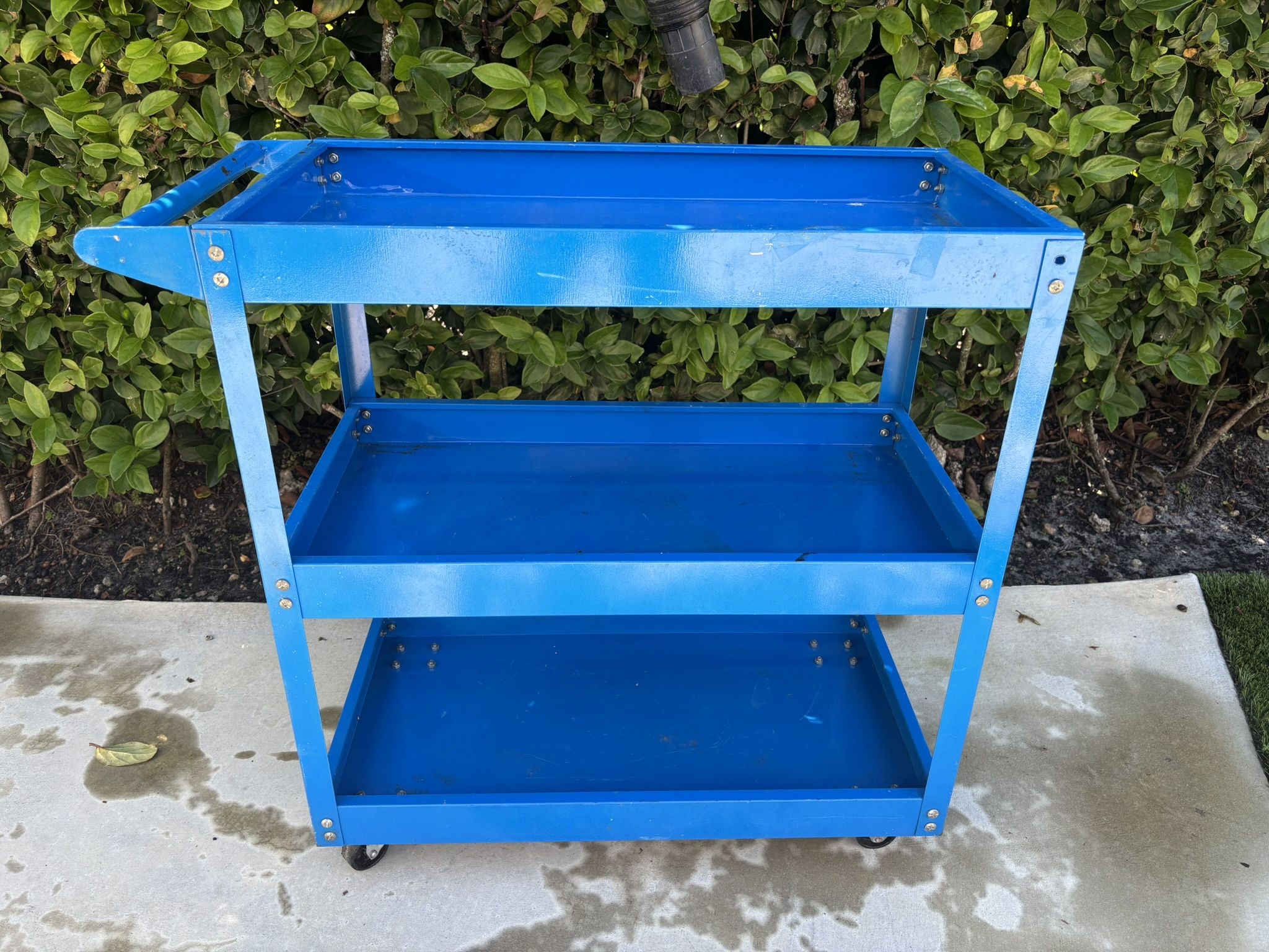 Blue 3 Tier Tool Utility Cart Garage Warehouse 