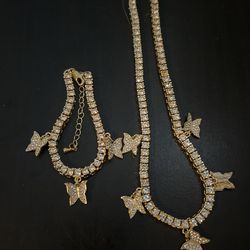 Butterfly Necklace and Bracelet