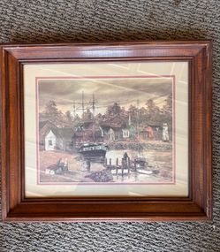 Robert Lebron The Fishermen Wood Framed Print 20 X 16