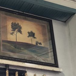 Large Vintage Framed Painting Print 