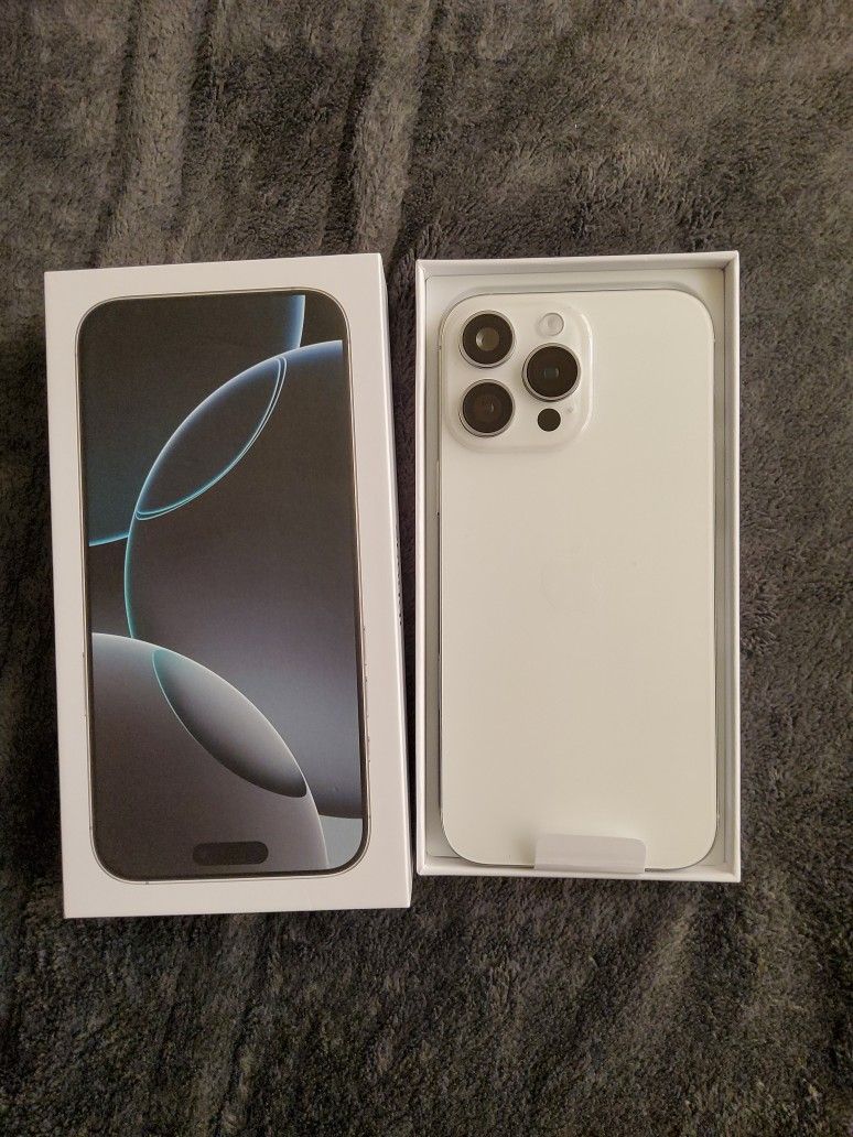 iphone 16 Pro Max, White Titanium, 1TB + AirPods Gen 2
