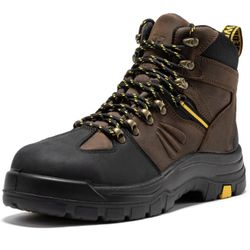 ROCKROOSTER Marfa Composite Toe 6-Inch Ankle Support Waterproof Work Boots for Men, EH Rated Safety Lace Up Boots CP211 Color: Cp211,brown,composite T