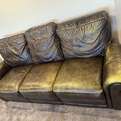 Leather Powered Recliner Couch