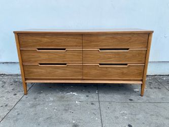 Mid century blonde low boy dresser.