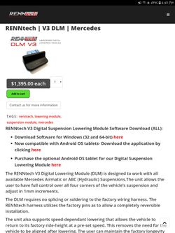 Renntech Mercedes Lowering Module