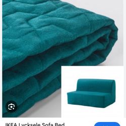 IKEA Lyksele Loveseat Futon SOFABED Cover-Authentic & New out of Package, teal Blue Green