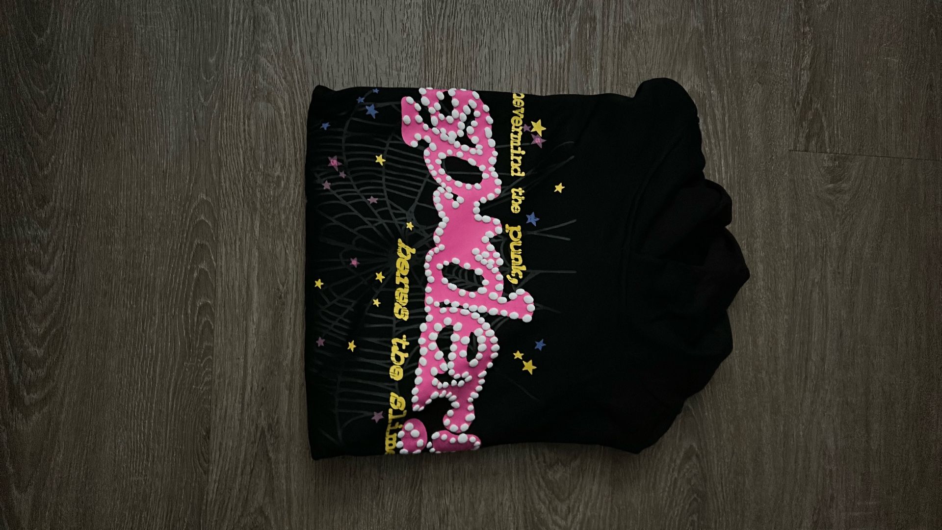 Pink On Black Spider Hoodie