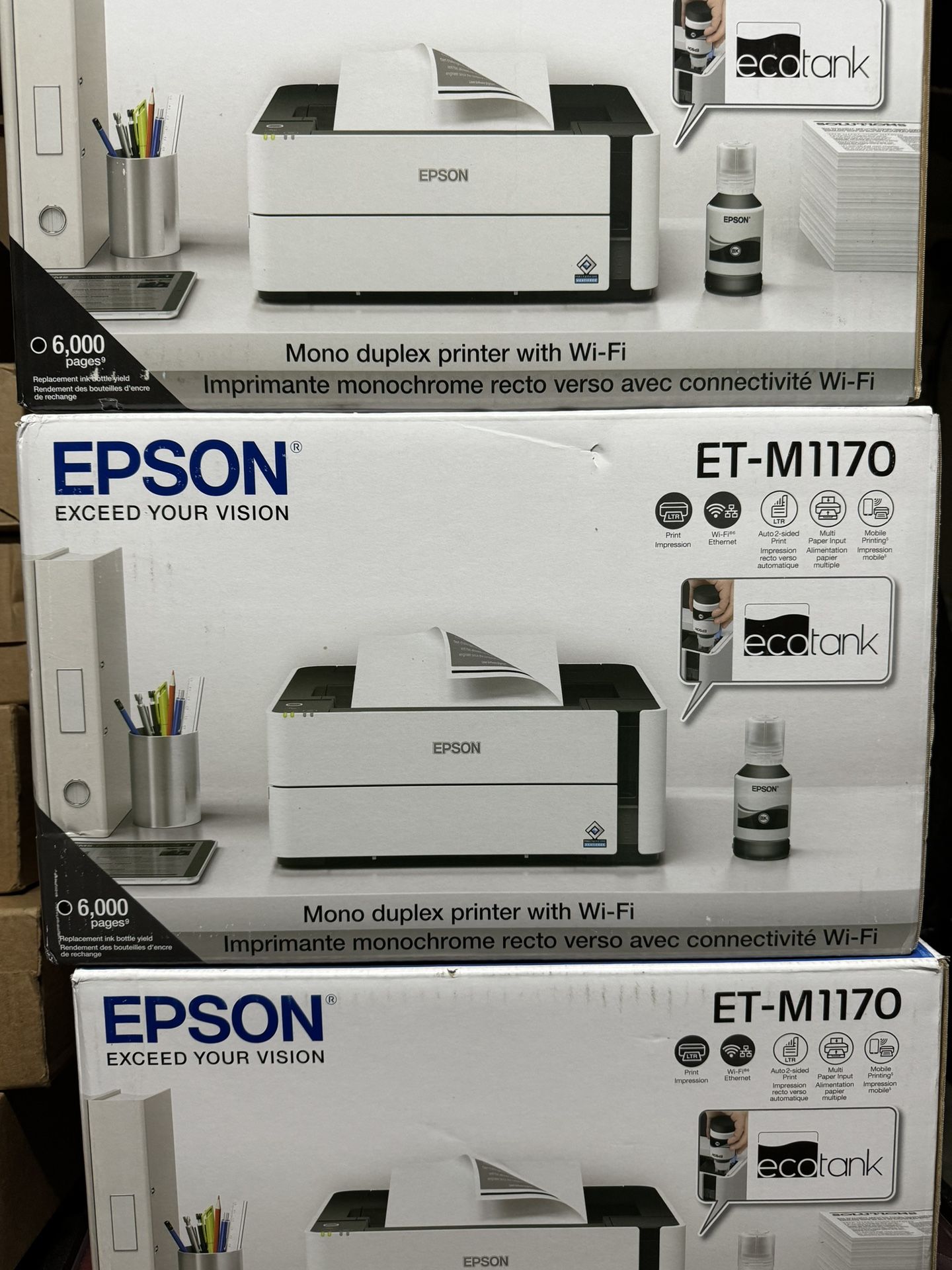 Epson EcoTank ET-M1170 Wireless Monochrome (Black & White) Supertank Printer NEW