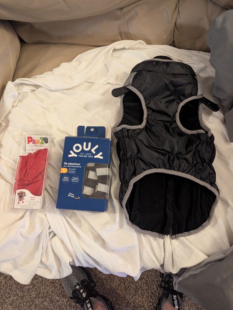 Brand New Dog Shoes And Jacket