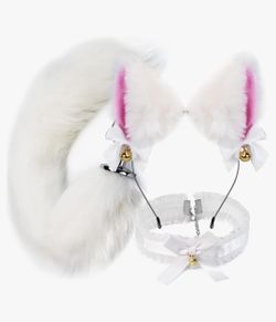New Costume Accessory Set for Women, Cosplay Party Costume, Handmade Plush Ear Set
