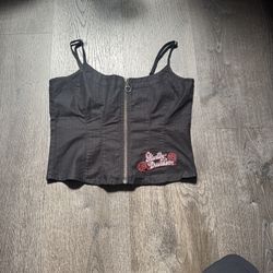 Vintage Harley Davidson Corset Top