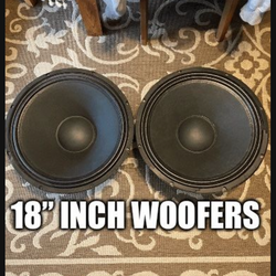 HUGE Pair Of 18” Yamaha Woofers For DJ & Home Stereo Speakers.