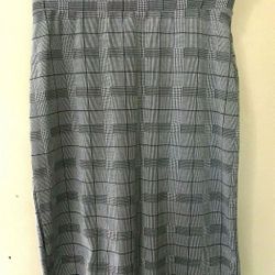 NEW MIX Brand Black/White Plaid Straight Pencil SKIRT Stretch Juniors Size L