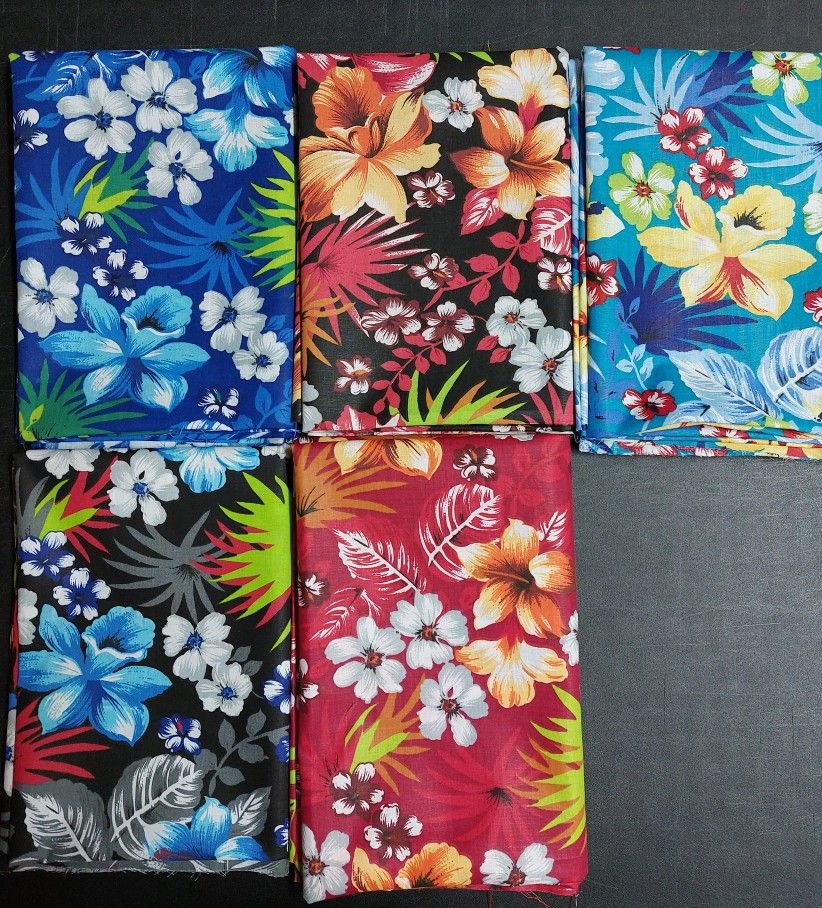 Poly cotton Hawaiian Print Fabric  $ 6 Yard 