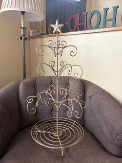 26” Gold Metal Ornament Stand