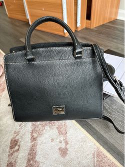 Dooney & Bourke Black Pebbled Leather Satchel Crossbody Purse with Dust Bag